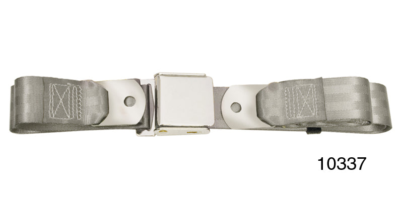 10337 - 1955-1957 Chevy Driver Quality Front Seat Belt Set, Silver