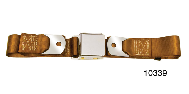 10339 - 1955-1957 Chevy Driver Quality Front Seat Belt Set, Copper