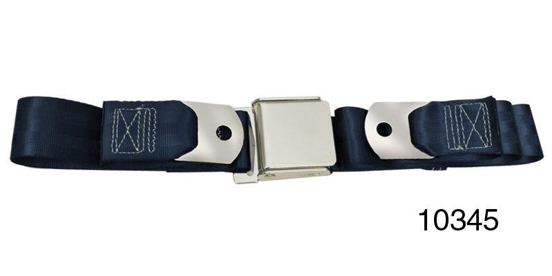 10345 - 1955-1957 Chevy Driver Quality Rear Seat Belt Set, Dark Blue