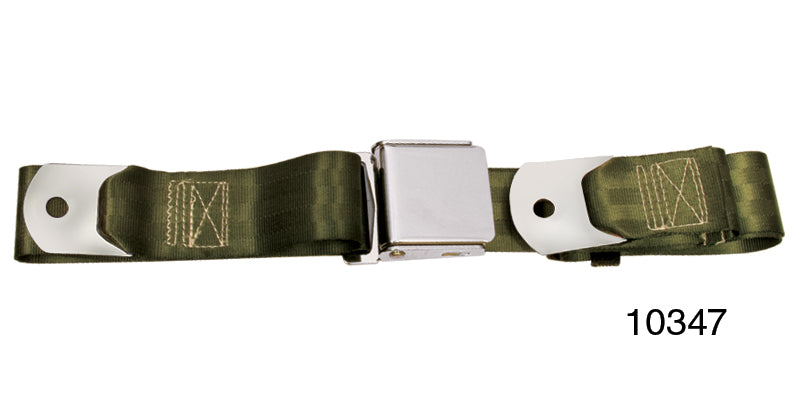 10347 - 1955-1957 Chevy Driver Quality Rear Seat Belt Set, Green