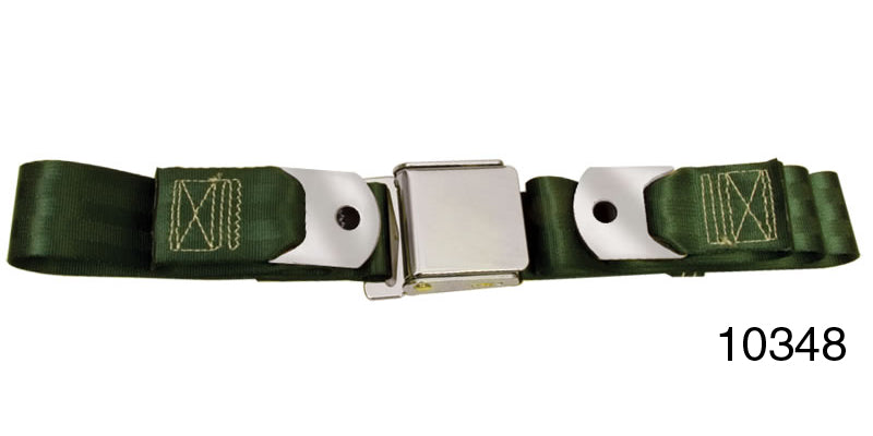 10348 - 1955-1957 Chevy Driver Quality Rear Seat Belt Set, Dark Green
