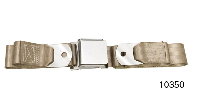 10350 - 1955-1957 Chevy Driver Quality Rear Seat Belt Set, Tan
