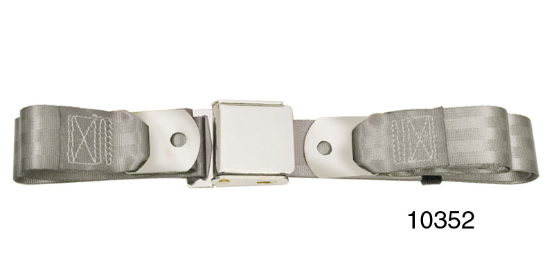 10352 - 1955-1957 Chevy Driver Quality Rear Seat Belt Set, Silver