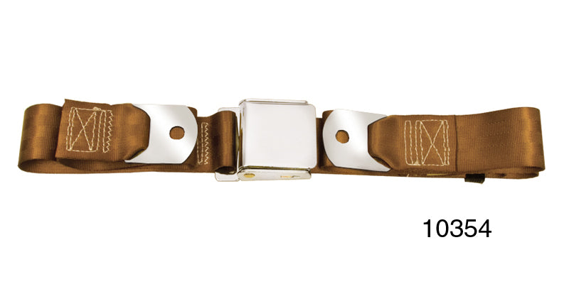 10354 - 1955-1957 Chevy Driver Quality Rear Seat Belt Set, Copper