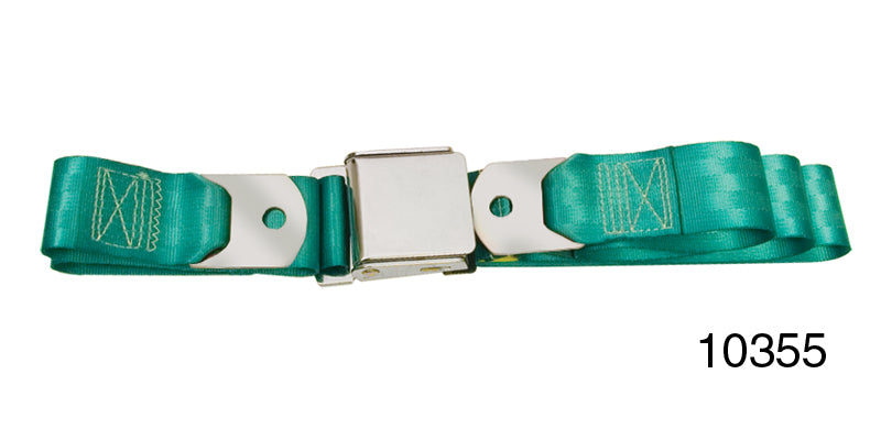 10355 - 1955-1957 Chevy Driver Quality Rear Seat Belt Set, Turquoise