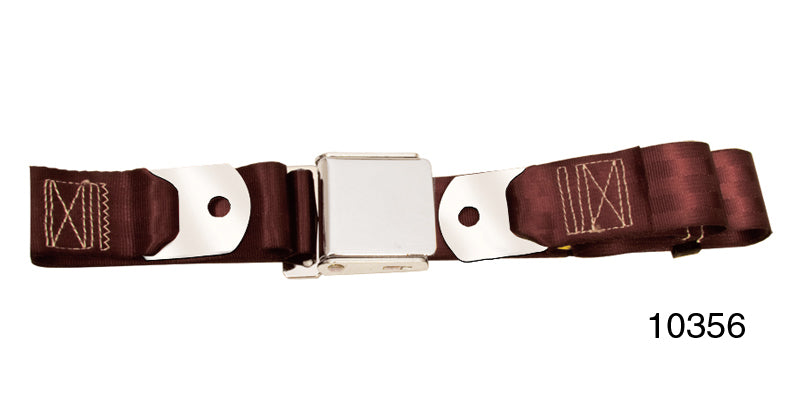 10356 - 1955-1957 Chevy Driver Quality Rear Seat Belt Set, Maroon