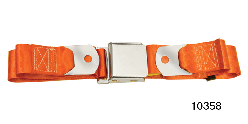 10358 - 1955-1957 Chevy Driver Quality Rear Seat Belt Set, Orange