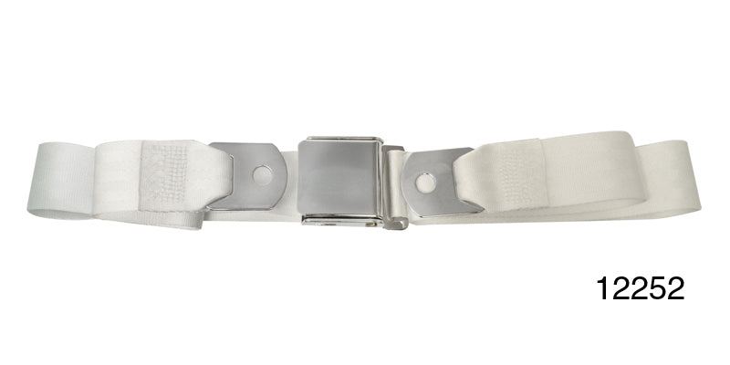 12252 - 1955-1957 Chevy Driver Quality Rear Seat Belt Set, White