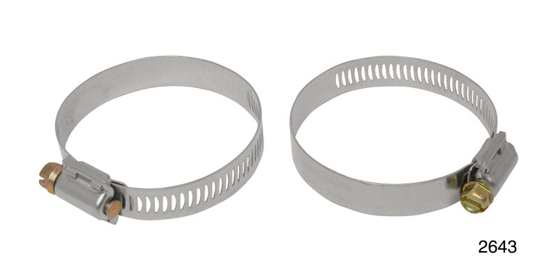 2643 - Danchuk 1957 Chevy Gas Tank Filler Pipe Hose Clamps, Pair