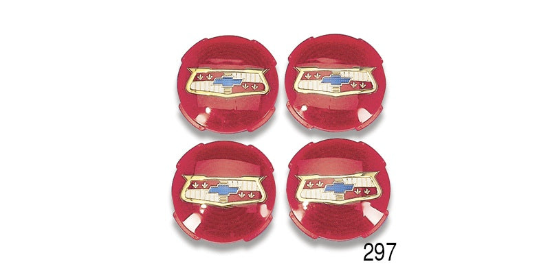 297 - Danchuk 1957-1958 Plastic Spinner Emblems, also 1954 Wheel Cover Emblem