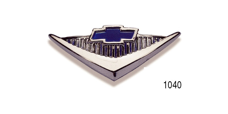 1040 - Danchuk 1955-1956 Chevy Horn Cap Emblem with Clips, 210, V8
