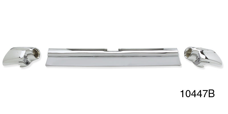 10447b - 1957 Chevy 3-Piece Rear Bumper, Nomad and Wagon, No Guard Holes (OS)