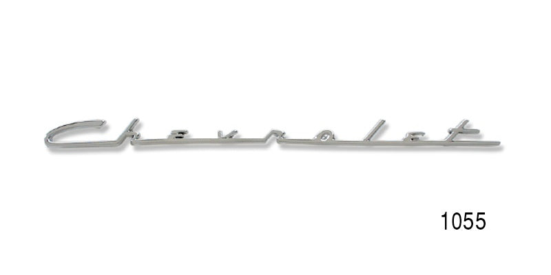 1055 - Danchuk 1955-1956 Chevy _Chevrolet_ Speaker Plate Dash Script Emblem, 210 and 150 (Best)