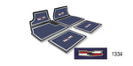 Load image into Gallery viewer, 1334 - Danchuk 1955-1957 Chevy Custom Carpet Floor Mats, Blue with Crest Logo
