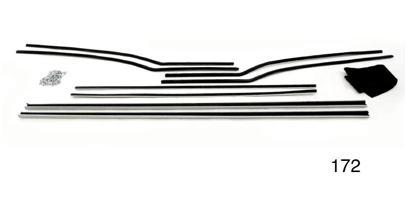 172 - Danchuk 1955-1957 Chevy Window Fur Channel Weatherstrip Kit, 2-Door Hardtop (Best) (OS)