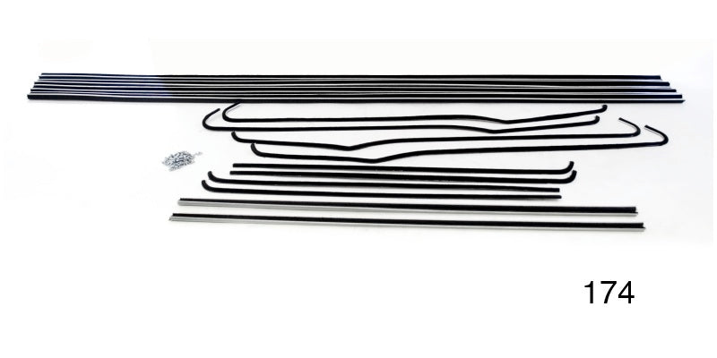 174 - Danchuk 1955-1957 Chevy Window Fur Channel Weatherstrip Kit, 2-Door Sedan (Best) (OS)