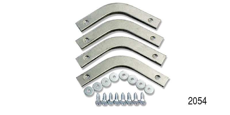 2054 - Danchuk 1957 Chevy A-Arm Dust Shield Retainers with Fasteners, Set