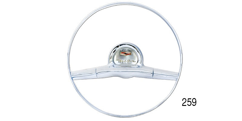 259 - Danchuk 1957 Chevy Horn Ring Assembly, Bel Air with  Ring, Cap and Emblem