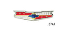 Load image into Gallery viewer, 374a - Danchuk 1956 Chevy Trunk Emblem, V8 with Bezel (Best)
