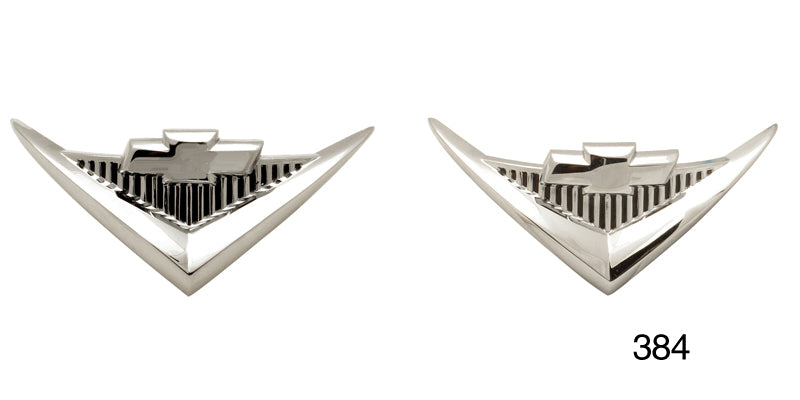 384 - Danchuk 1955 Chevy Under Taillight V8 Emblem, Pair