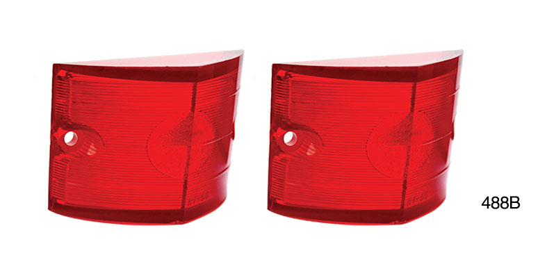 488B - Danchuk 1956 Chevy RED Back-Up Light Lenses, Pair