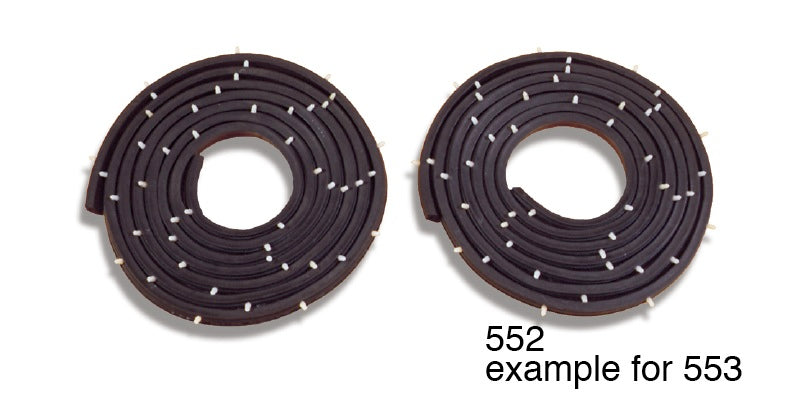 553 - Danchuk 1955-1957 Chevy Door Weatherstrip Seals with Clips, Hardtop, Convertible, Nomad, Pair