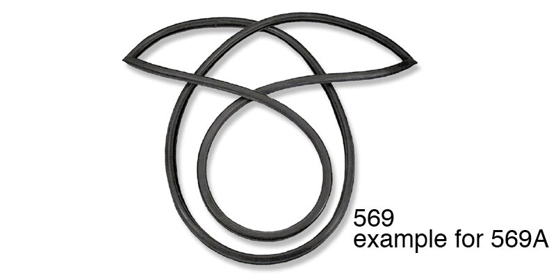 569a - Danchuk 1956-1957 Chevy Rear Window Weatherstrip Seal, 4-Door Hardtop