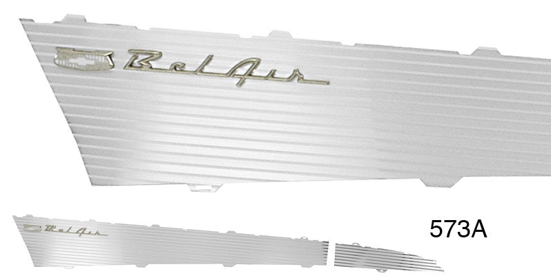 573a - Danchuk 1957 Chevy Bel Air Aluminum Side Panel Insert, 4-Door Hardtop, Pair (OS)