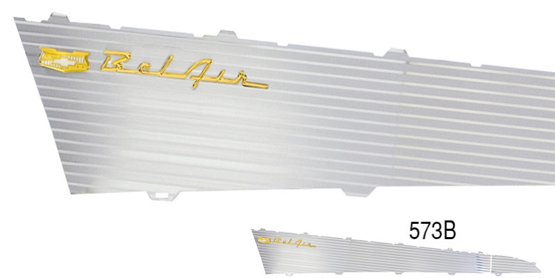 573b - Danchuk 1957 Chevy Bel Air Aluminum Side Panel Insert, 4-Door Sedan, Wagon, Pair (OS)