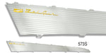 Load image into Gallery viewer, 573s - Danchuk 1957 Chevy Bel Air Aluminum Side Panel Inserts, with Forged Emblems, All 2-Door, Pair (OS)
