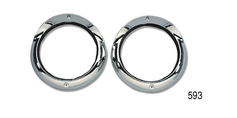593 - Danchuk 1955 Chevy Headlight Bezels with Gaskets and Hardware (Best)
