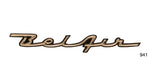 Load image into Gallery viewer, 941 - Danchuk 1957 Chevy Bel Air Gold &amp; Black Dash Script Emblem (Best)
