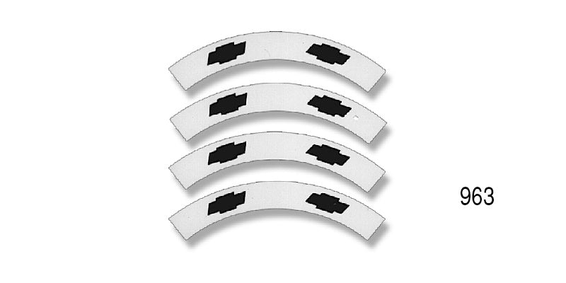 963 - Danchuk 1955 Chevy Bel Air Hubcap Decals, White